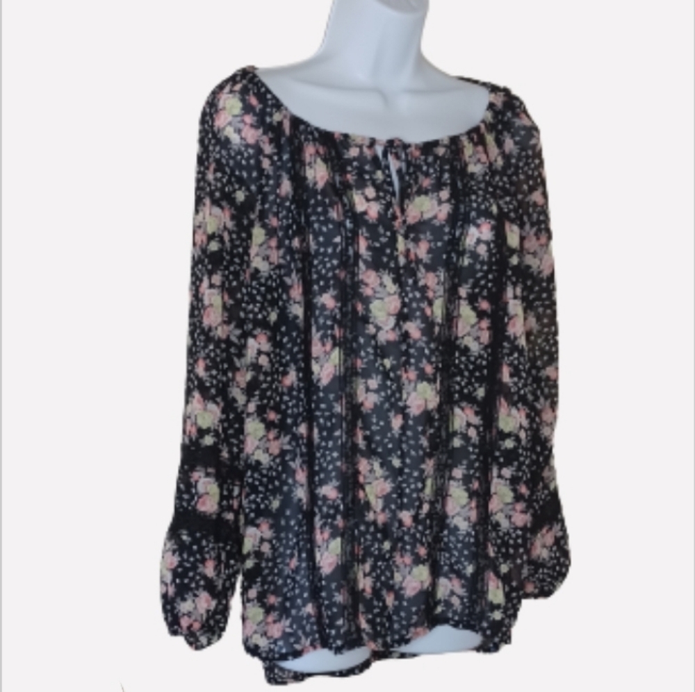 LC Lauren Conrad Floral Blouse, sz S